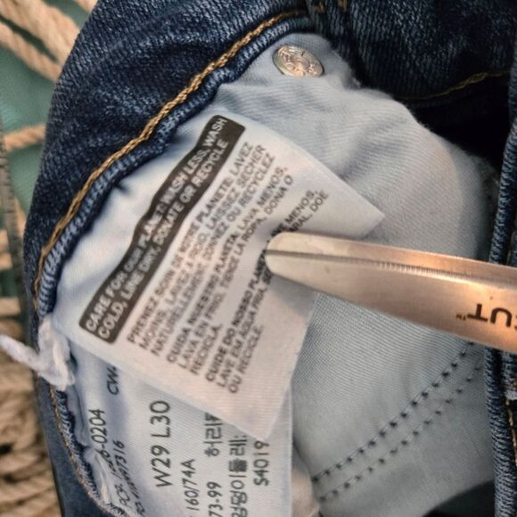 Levi's 311 Shaping Skinny Distressed Stretch Blue Jeans - Picture 6 of 7